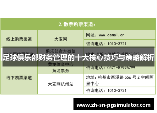 足球俱乐部财务管理的十大核心技巧与策略解析